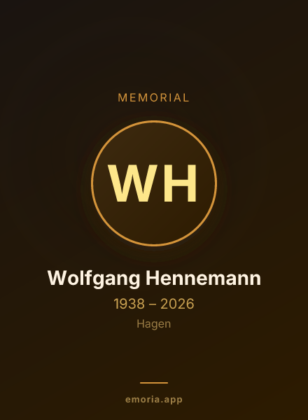 Memorial portrait of Wolfgang Hennemann