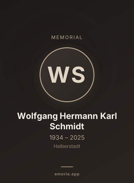 Memorial portrait of Wolfgang Hermann Karl Schmidt