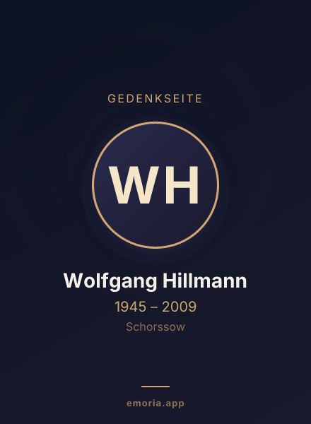 Gedenkportrait von Wolfgang Hillmann