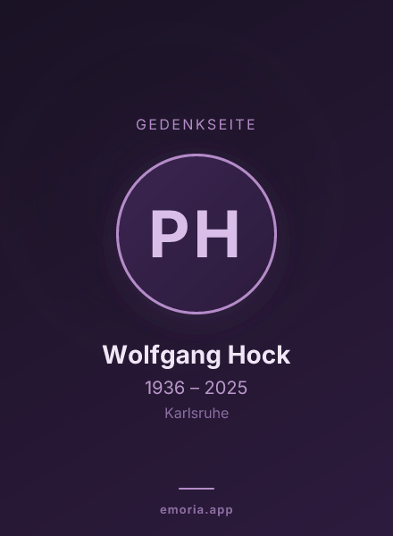 Gedenkportrait von Prof. Wolfgang Hock
