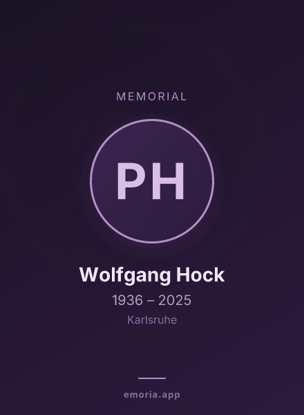 Memorial portrait of Prof. Wolfgang Hock
