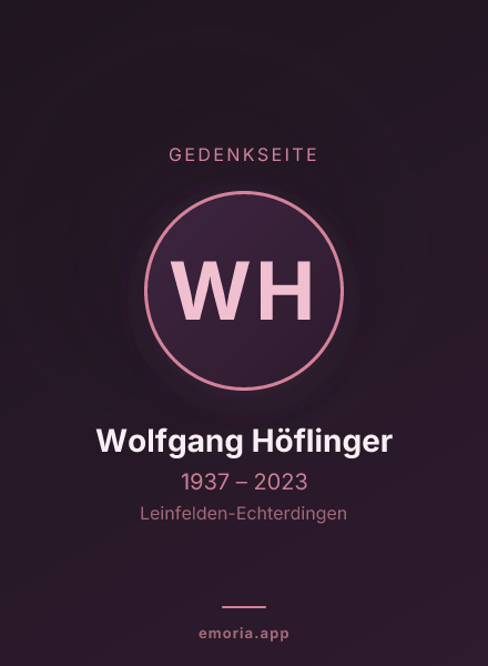 Gedenkportrait von Wolfgang Höflinger