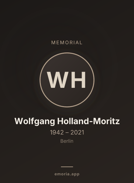 Memorial portrait of Wolfgang Holland-Moritz