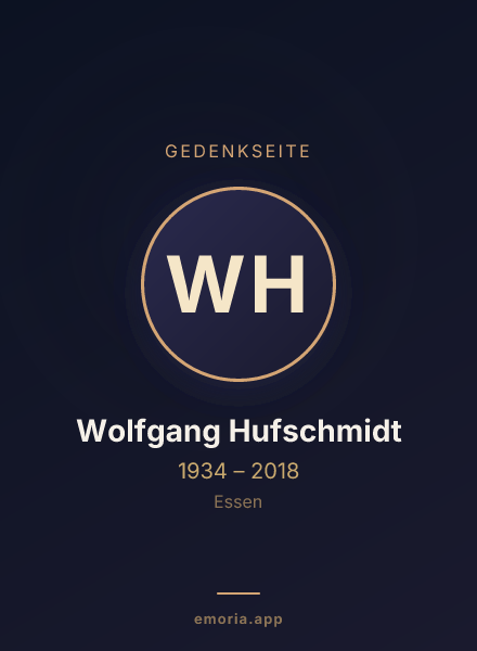 Gedenkportrait von Wolfgang Hufschmidt