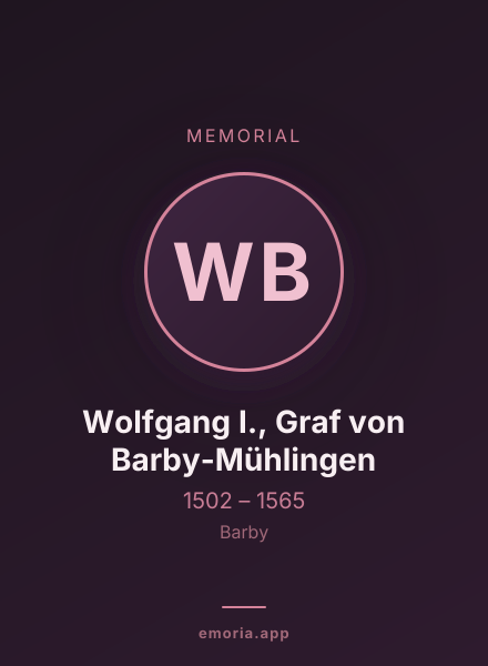 Memorial portrait of Wolfgang I., Graf von Barby-Mühlingen