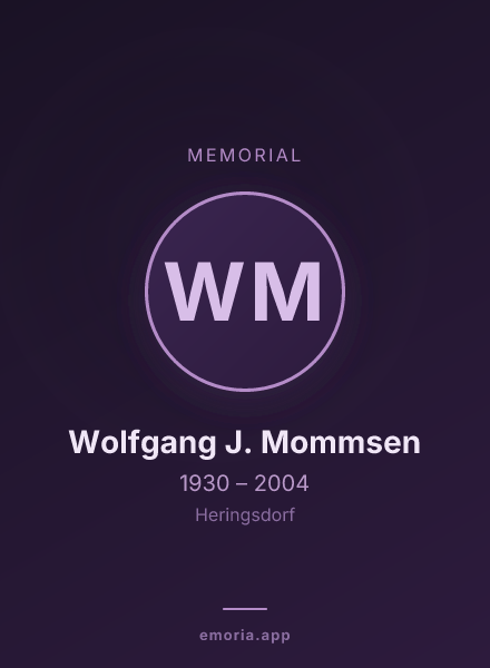Memorial portrait of Wolfgang J. Mommsen