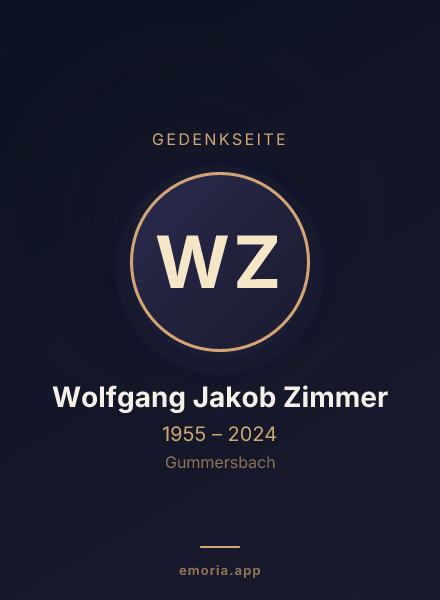 Gedenkportrait von Wolfgang Jakob Zimmer