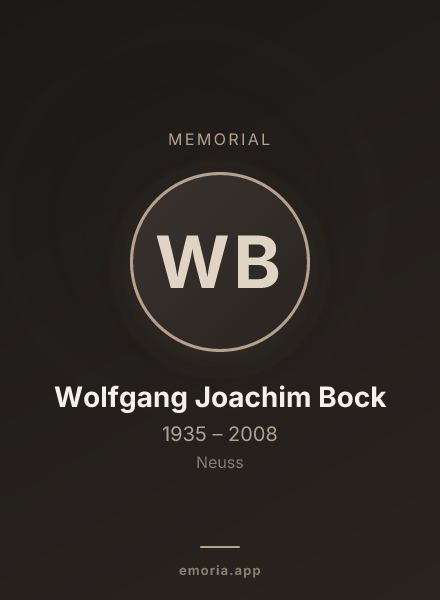 Memorial portrait of Wolfgang Joachim Bock