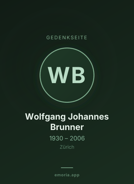 Gedenkportrait von Wolfgang Johannes Brunner