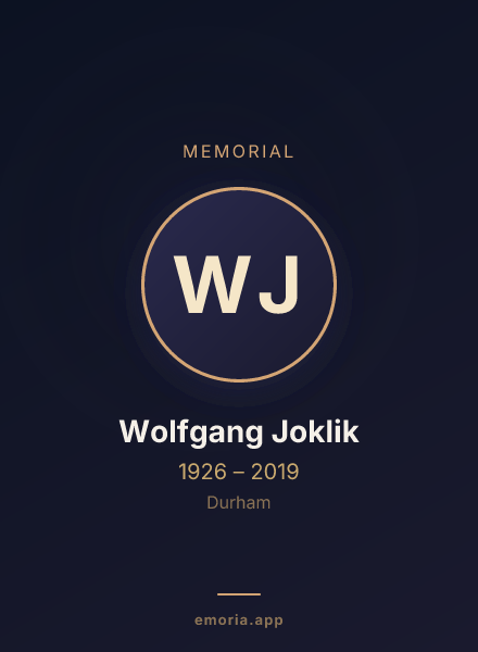 Memorial portrait of Wolfgang Joklik