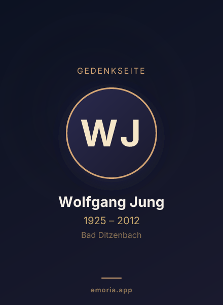 Gedenkportrait von Wolfgang Jung