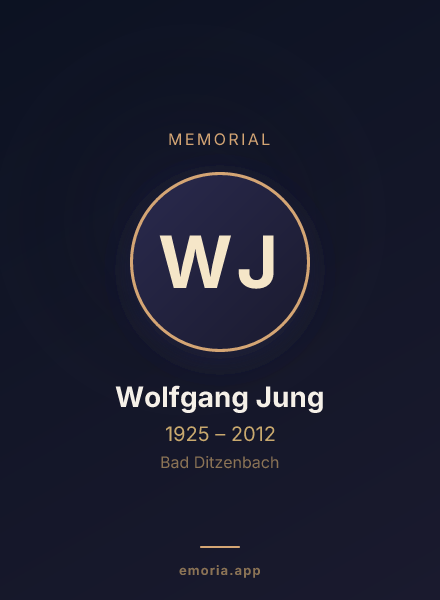 Memorial portrait of Wolfgang Jung