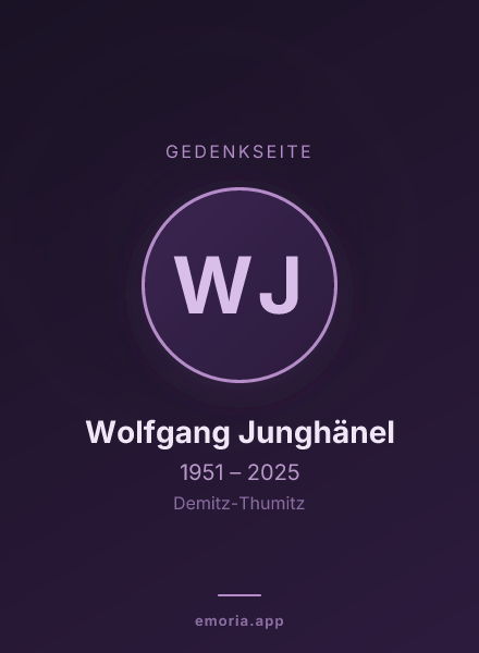 Gedenkportrait von Wolfgang Junghänel