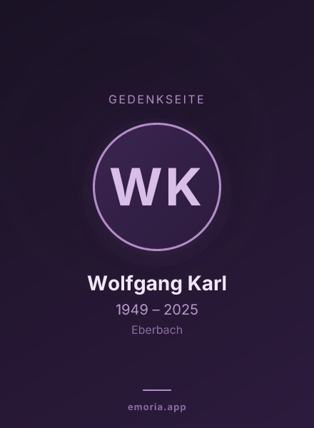Gedenkportrait von Wolfgang Karl