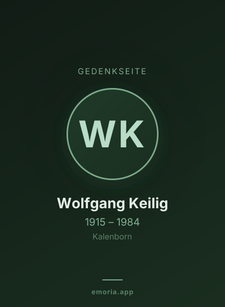 Gedenkportrait von Wolfgang Keilig