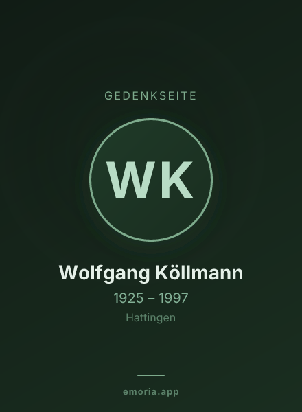 Gedenkportrait von Wolfgang Köllmann