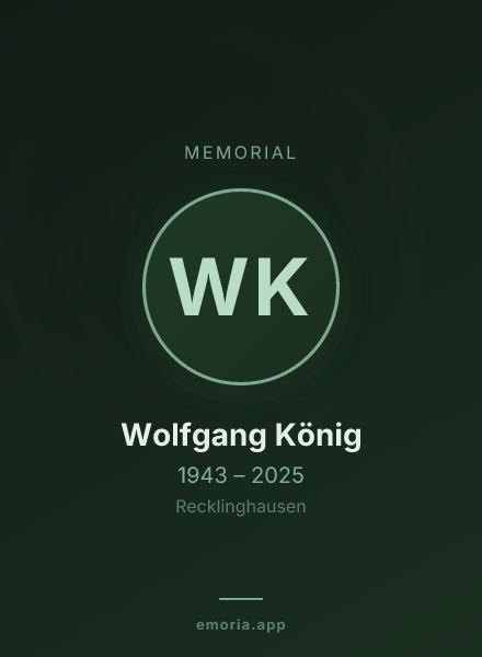 Memorial portrait of Wolfgang König