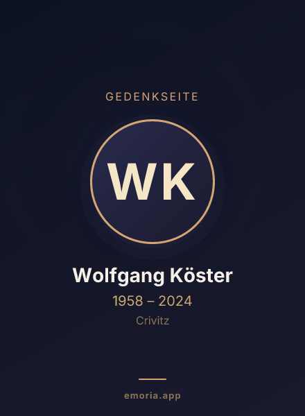 Gedenkportrait von Wolfgang Köster