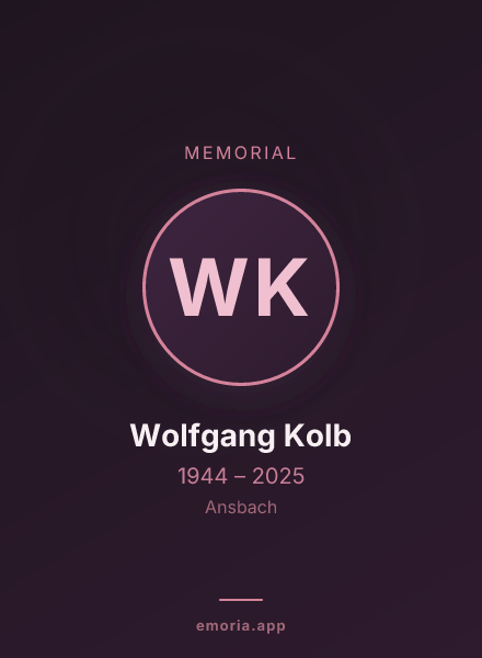 Memorial portrait of Wolfgang Kolb