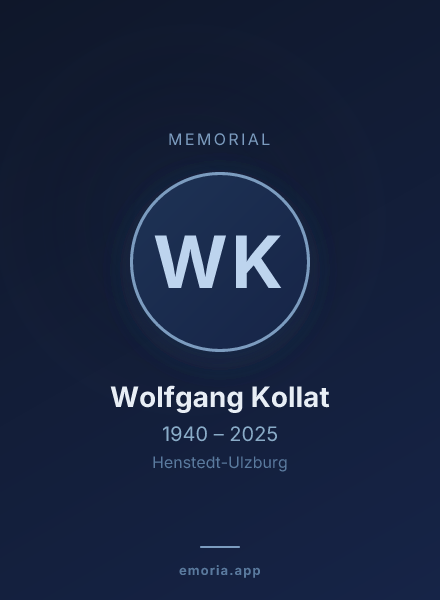 Memorial portrait of Wolfgang Kollat