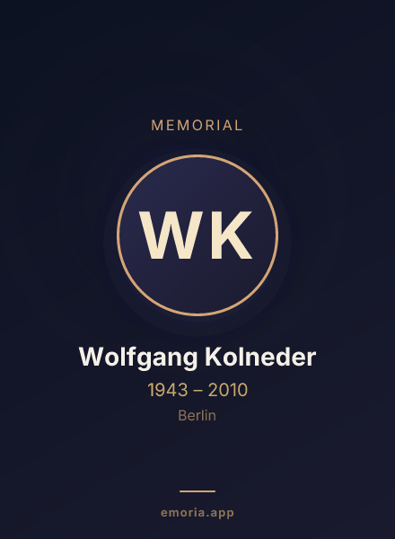 Memorial portrait of Wolfgang Kolneder