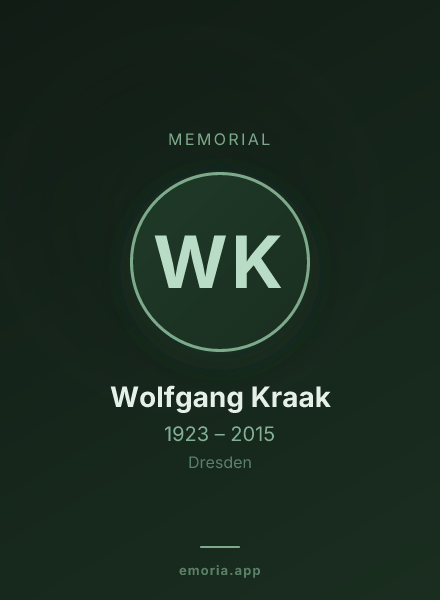 Memorial portrait of Wolfgang Kraak