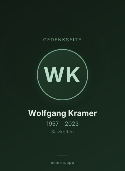 Gedenkportrait von Wolfgang Kramer