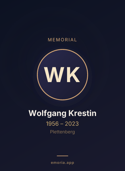 Memorial portrait of Wolfgang Krestin
