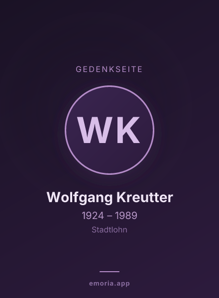 Gedenkportrait von Wolfgang Kreutter