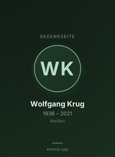 Gedenkportrait von Wolfgang Krug