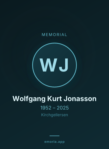 Memorial portrait of Wolfgang Kurt Jonasson
