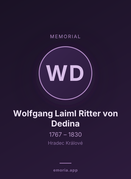 Memorial portrait of Wolfgang Laiml Ritter von Dedina