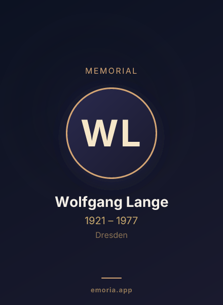 Memorial portrait of Wolfgang Lange