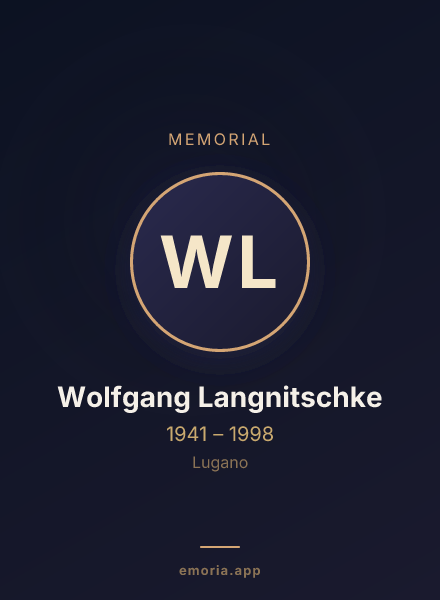 Memorial portrait of Wolfgang Langnitschke