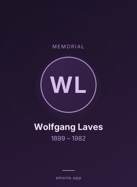 Memorial portrait of Wolfgang Laves