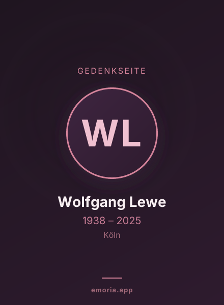 Gedenkportrait von Wolfgang Lewe