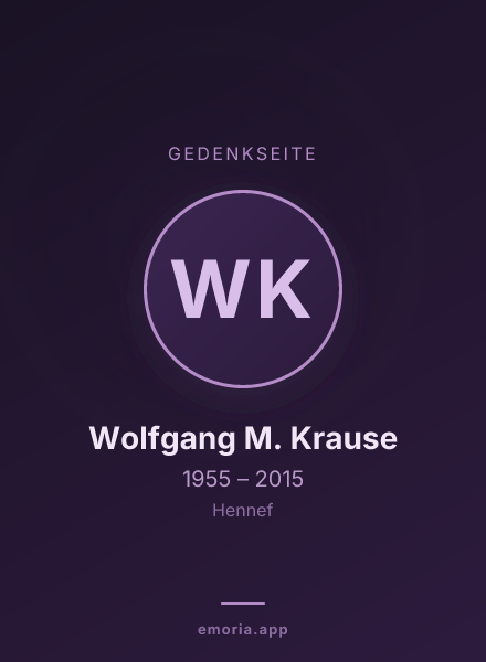 Gedenkportrait von Wolfgang M. Krause