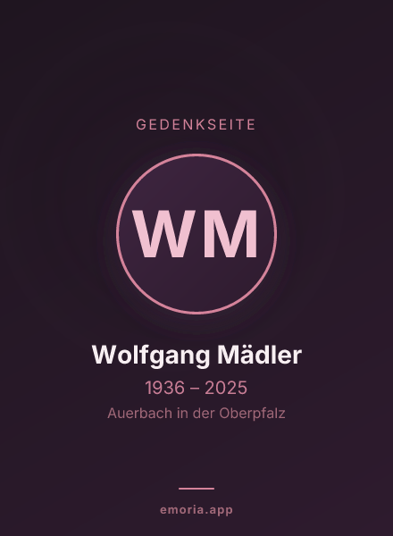 Gedenkportrait von Wolfgang Mädler