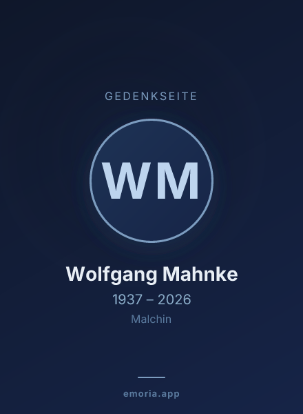 Gedenkportrait von Wolfgang Mahnke