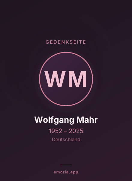 Gedenkportrait von Wolfgang Mahr