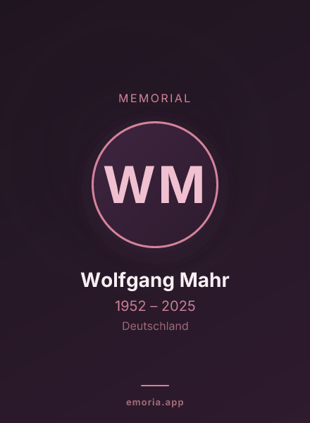 Memorial portrait of Wolfgang Mahr