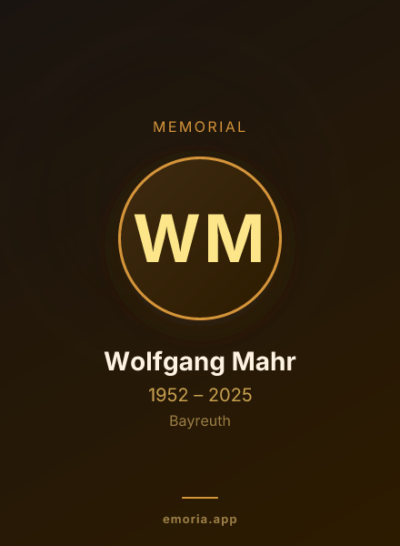 Memorial portrait of Wolfgang Mahr