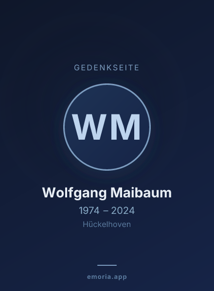 Gedenkportrait von Wolfgang Maibaum