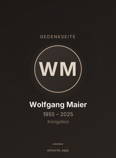 Gedenkportrait von Wolfgang Maier