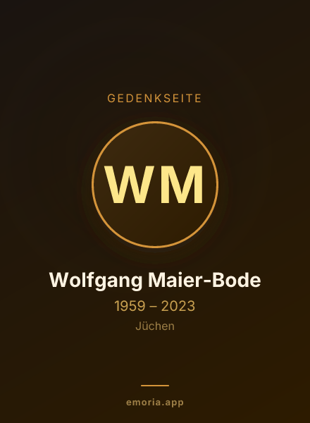 Gedenkportrait von Wolfgang Maier-Bode