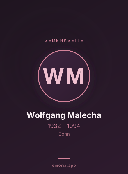 Gedenkportrait von Wolfgang Malecha