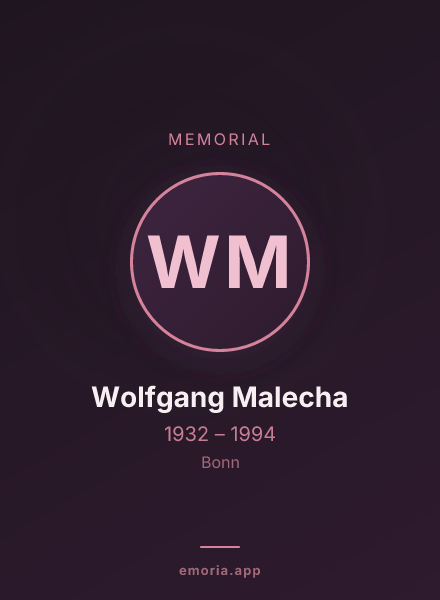 Memorial portrait of Wolfgang Malecha