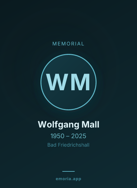 Memorial portrait of Wolfgang Mall