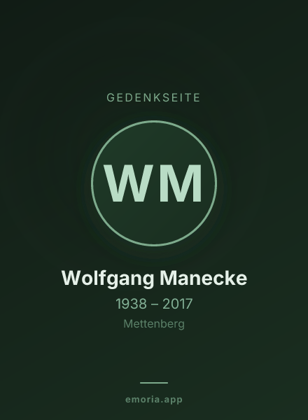 Gedenkportrait von Wolfgang Manecke