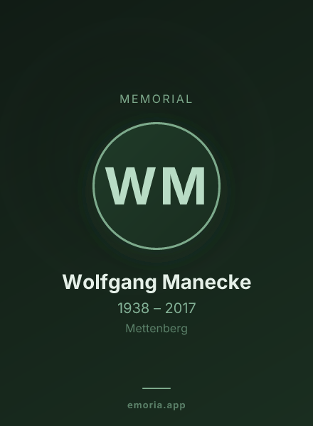 Memorial portrait of Wolfgang Manecke